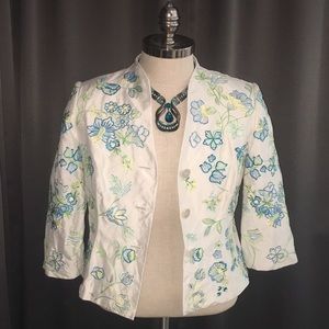 NEW*Ladies 100% Silk fitted embroidered blazer